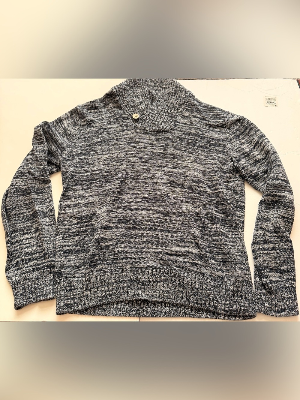 Grandpa Shawl Collar Sweater Marled Knit 1993 H&M LOGG Large